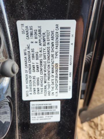 2HGFC2F59JH562509 - 2018 HONDA CIVIC LX შავი ფოტო 13