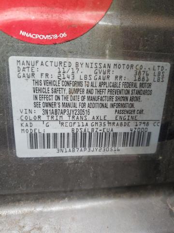 3N1AB7AP3JY230516 - 2018 NISSAN SENTRA S Grau Foto 13