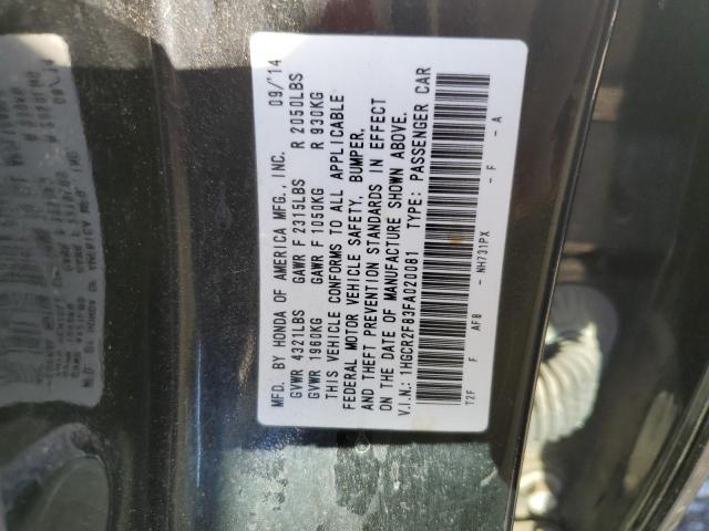 1HGCR2F83FA020081 - 2015 HONDA ACCORD EXL BLACK photo 12