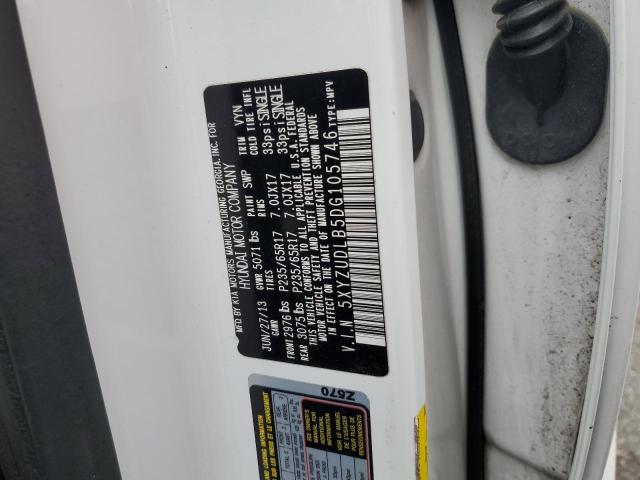 5XYZUDLB5DG105746 - 2013 HYUNDAI SANTA FE S WHITE photo 12