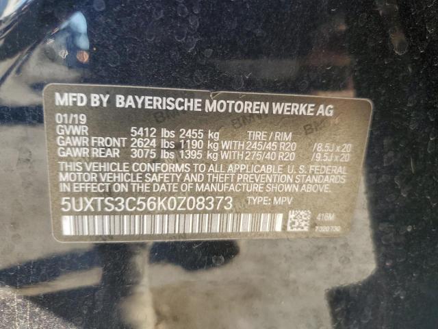 5UXTS3C56K0Z08373 - 2019 BMW X3 XDRIVEM40I შავი ფოტო 13