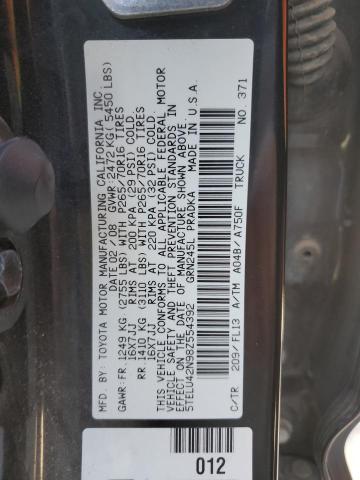 5TELU42N98Z554392 - 2008 TOYOTA TACOMA DOUBLE CAB BLACK photo 12