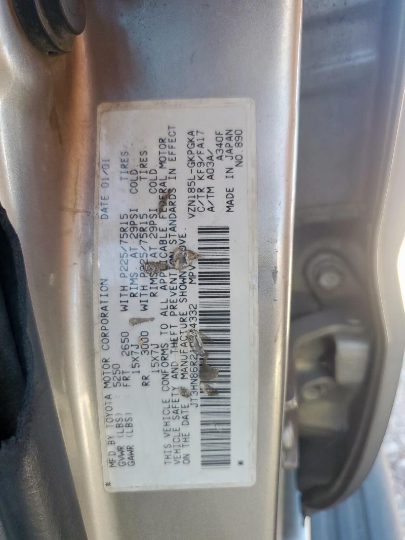 JT3HN86R210344332 - 2001 TOYOTA 4RUNNER SR5 银色 照片 13