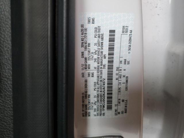 1FMCU0GD6JUA74572 - 2018 FORD ESCAPE SE Blanc photo 13