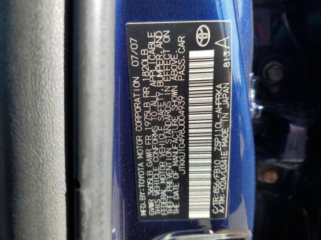 JTKKU10498J004939 - 2008 TOYOTA SCION XD BLUE photo 12