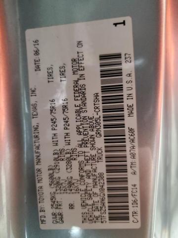 5TFSZ5AN6GX042308 - 2016 TOYOTA TACOMA ACCESS CAB Серебристый фото 12