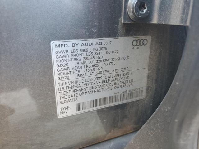 WA1LAAF70JD002579 - 2018 AUDI Q7 PREMIUM PLUS SILVER photo 13