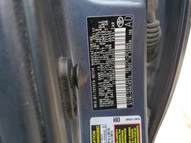 2T1BURHE3JC983040 - 2018 TOYOTA COROLLA L Gri fotoğraf 12