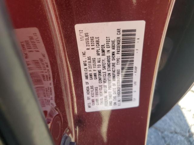 1HGCR2F83DA054860 - 2013 HONDA ACCORD EXL MAROON photo 12