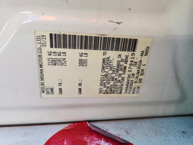 1N4AA6AV3KC379419 - 2019 NISSAN MAXIMA S Ağ foto 13