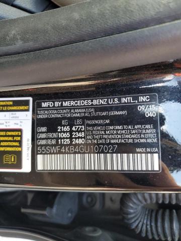 55SWF4KB4GU107027 - 2016 MERCEDES-BENZ C 300 4MATIC BLACK photo 12