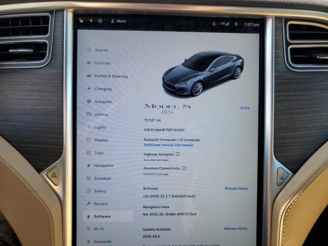 5YJSA1E17GF123397 - 2016 TESLA MODEL S فحمي صورة 9