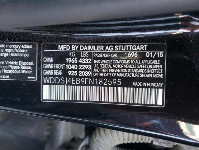 WDDSJ4EB9FN182595 - 2015 MERCEDES-BENZ CLA 250 BLACK photo 12