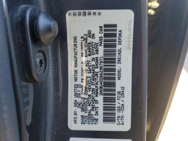 1NXBU4EE8AZ367971 - 2010 TOYOTA COROLLA BASE 灰色 照片 12
