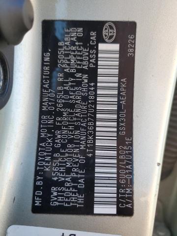 4T1BK36B77U218044 - 2007 TOYOTA AVALON XL Yaşıl foto 12