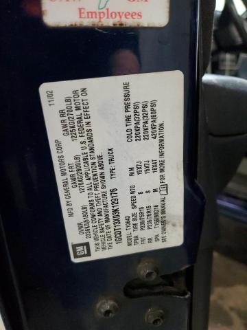 1GCDT13X03K129176 - 2003 CHEVROLET S TRUCK S10 蓝色 照片 12