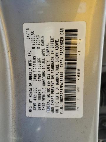 1HGCR2F82FA164480 - 2015 HONDA ACCORD EXL GOLD photo 12