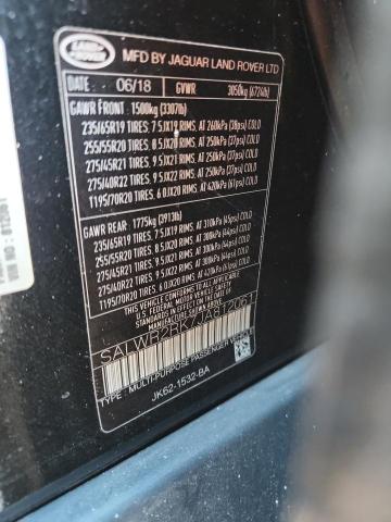 SALWR2RK7JA812061 - 2018 LAND ROVER RANGE ROVE HSE BLACK photo 13