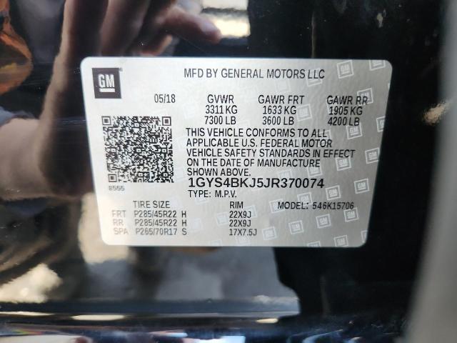 1GYS4BKJ5JR370074 - 2018 CADILLAC ESCALADE LUXURY Czarny zdjęcie 13