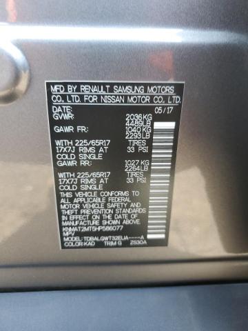 KNMAT2MT5HP586077 - 2017 NISSAN ROGUE S GRAY photo 14