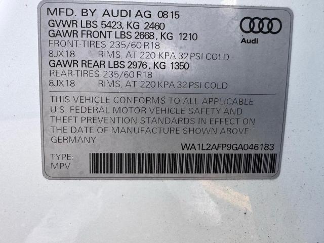 WA1L2AFP9GA046183 - 2016 AUDI Q5 PREMIUM PLUS თეთრი ფოტო 10