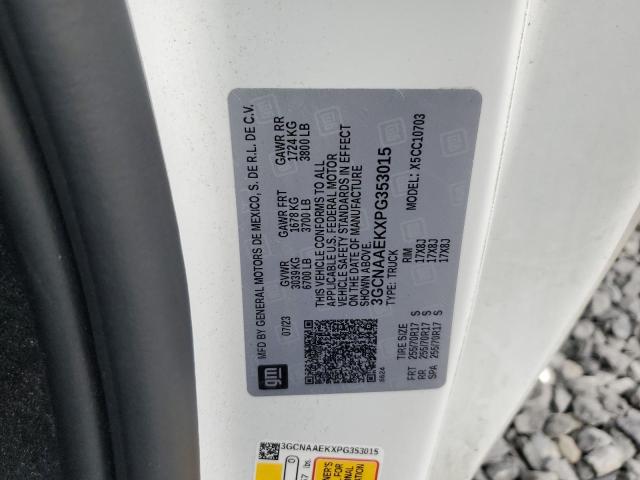 3GCNAAEKXPG353015 - 2023 CHEVROLET SILVERADO C1500 白色 照片 12