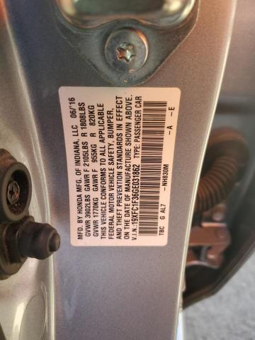 19XFC1F36GE031862 - 2016 HONDA CIVIC EX SILVER photo 12