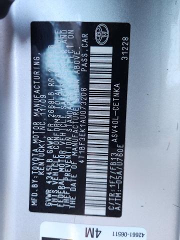 4T1BF3EK1AU073208 - 2010 TOYOTA CAMRY BASE Gümüş foto 13