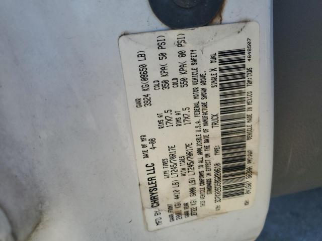 3D7KR26D58G220610 - 2008 DODGE RAM 2500 ST WHITE photo 12