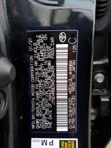 JTND4MBE5M3126439 - 2021 TOYOTA COROLLA SE Черный фото 12