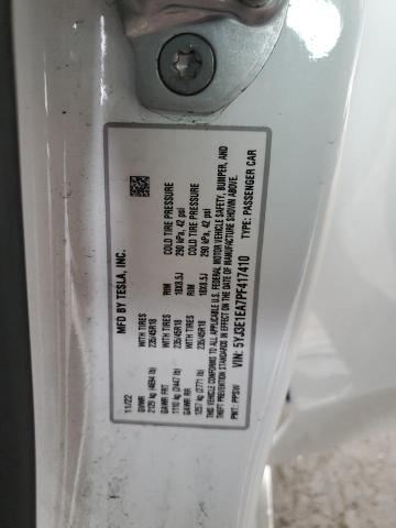 5YJ3E1EA7PF417410 - 2023 TESLA MODEL 3 Ağ foto 12