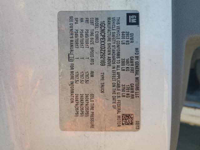 1GCNCPEXXDZ292169 - 2013 CHEVROLET SILVERADO C1500 თეთრი ფოტო 12