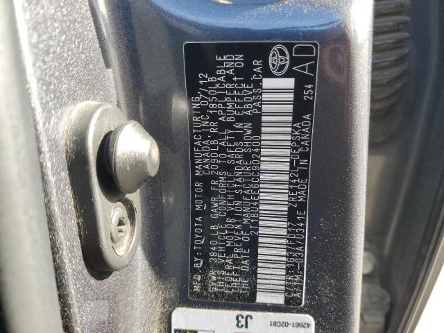 2T1BU4EE6CC902400 - 2012 TOYOTA COROLLA BASE 银色 照片 12