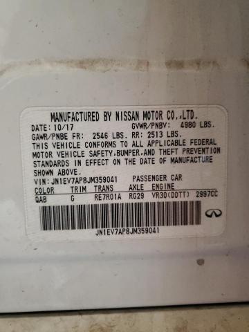 JN1EV7AP8JM359041 - 2018 INFINITI Q50 LUXE WHITE photo 12