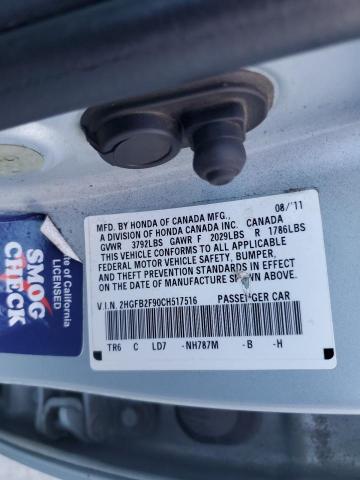 2HGFB2F90CH517516 - 2012 HONDA CIVIC EXL SILVER photo 13