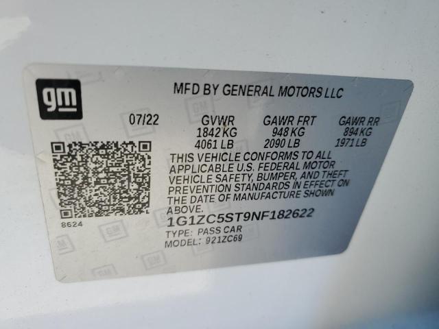 1G1ZC5ST9NF182622 - 2022 CHEVROLET MALIBU LS WHITE photo 12