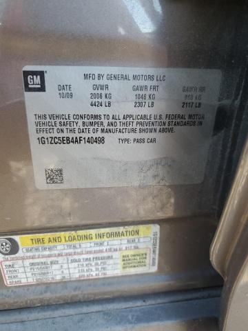 1G1ZC5EB4AF140498 - 2010 CHEVROLET MALIBU 1LT თაფლისფერი ფოტო 12
