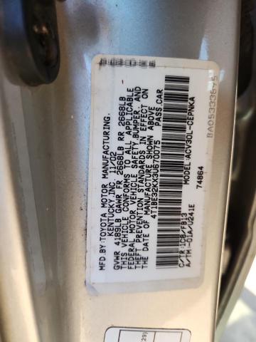 4T1BE32KX3U670075 - 2003 TOYOTA CAMRY LE WHITE photo 12
