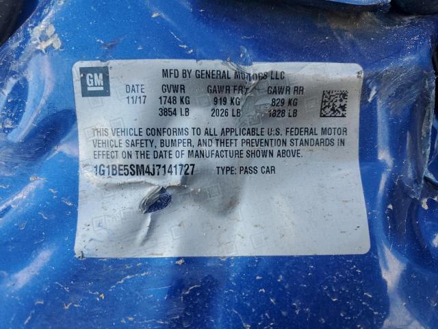 1G1BE5SM4J7141727 - 2018 CHEVROLET CRUZE LT 蓝色 照片 12