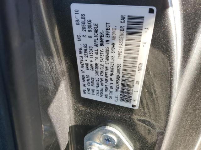 1HGCS2B88BA000784 - 2011 HONDA ACCORD EXL GRAY photo 12