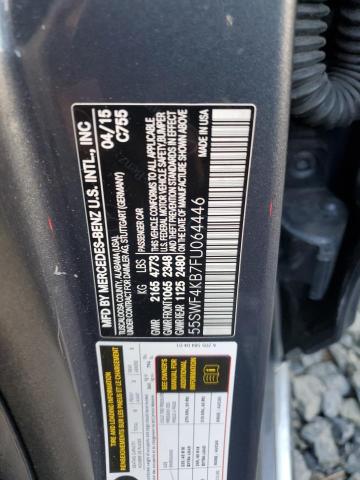 55SWF4KB7FU064446 - 2015 MERCEDES-BENZ C 300 4MATIC GRAY photo 12