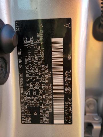 5TDZK3EH9BS038862 - 2011 TOYOTA HIGHLANDER BASE 银色 照片 13