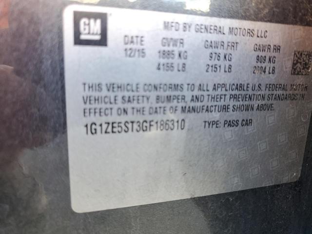 1G1ZE5ST3GF186310 - 2016 CHEVROLET MALIBU LT GRAY photo 12