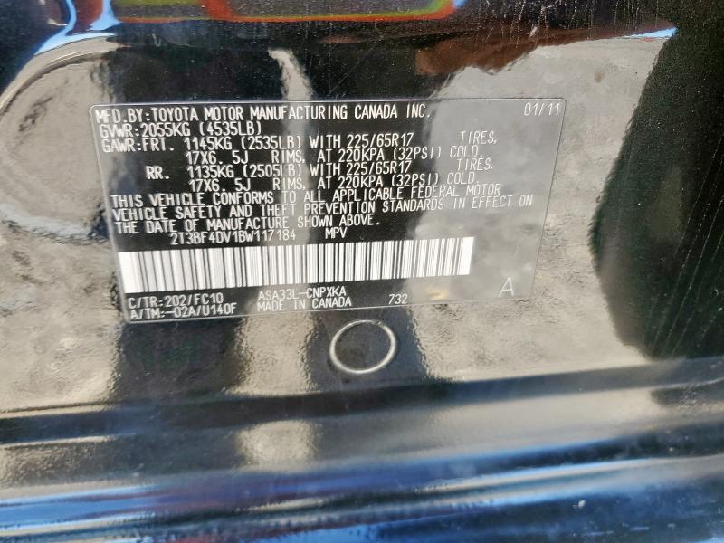 2T3BF4DV1BW117184 - 2011 TOYOTA RAV4 黑色 照片 13