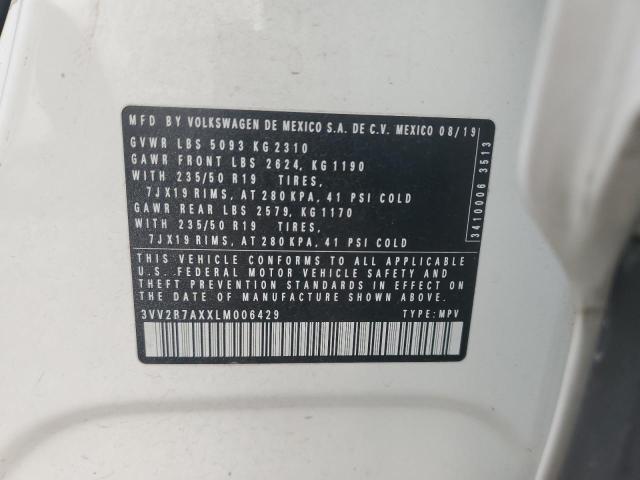 3VV2B7AXXLM006429 - 2020 VOLKSWAGEN TIGUAN SE თეთრი ფოტო 14