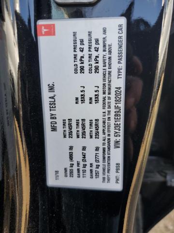 5YJ3E1EB9JF182024 - 2018 TESLA MODEL 3 Qara foto 12