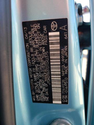 JTDKDTB31D1042375 - 2013 TOYOTA PRIUS C BLUE photo 12