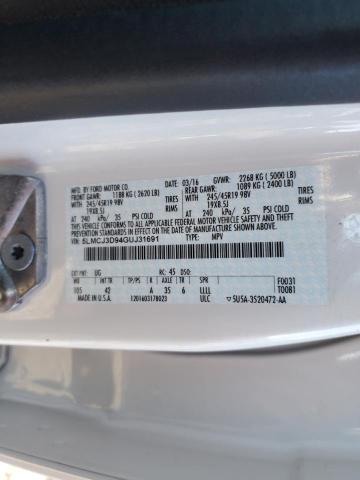 5LMCJ3D94GUJ31691 - 2016 LINCOLN MKC RESERVE WHITE photo 12