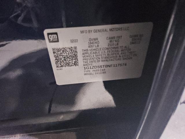 1G1ZD5ST0NF117574 - 2022 CHEVROLET MALIBU LT BLUE photo 12