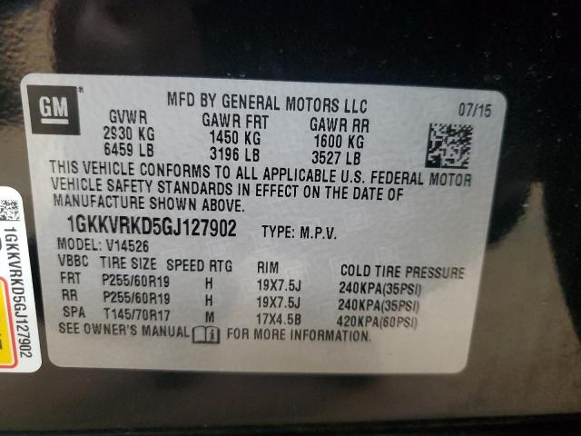 1GKKVRKD5GJ127902 - 2016 GMC ACADIA SLT-1 黑色 照片 14